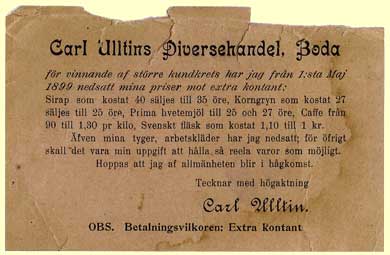 Carl Ulltin reklam